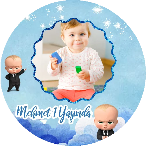 Patron Bebek Temalı yuvarlak Açacak Magneti